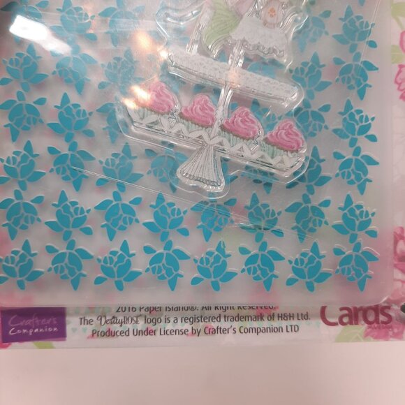 Crafter's Companion - Stamp + Emboss Folder Girl with Cupcake NWOT - Picture 5 of 8